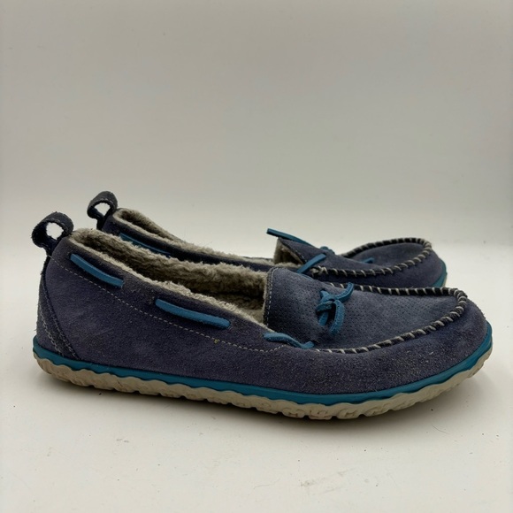 L.L. Bean Women’s 9 Blue Suede Tie Mountain Moccasin Slippers - Picture 1 of 8